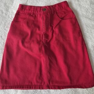 Vtg Guess Red Denim Skirt